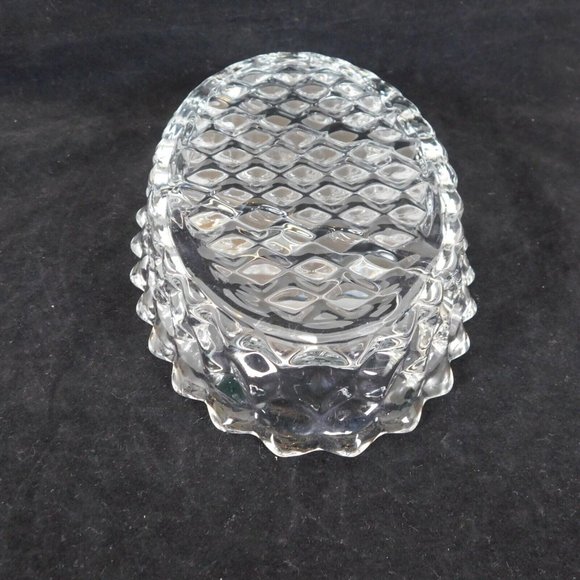 Fostoria American Clear 3-Part Dish Divided Oval Relish Candy Nut Cube Motif Vtg - Picture 6 of 8